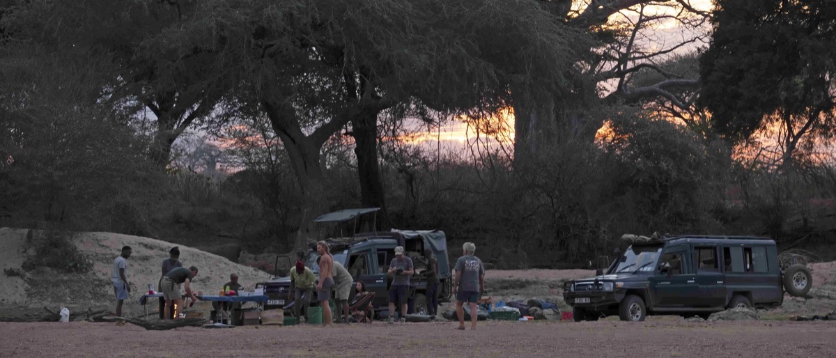 The Dorobo team behind the scenes in Ruaha